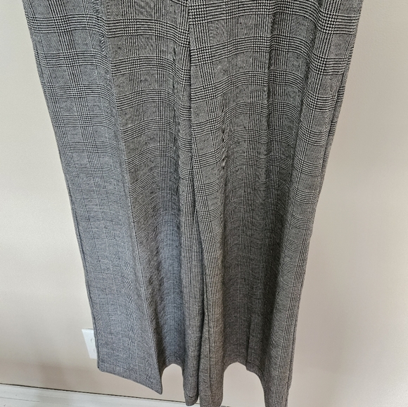 June & Hudson Black White Houndstooth Romper Wide Leg Jumpsuit - Picture 9 of 9